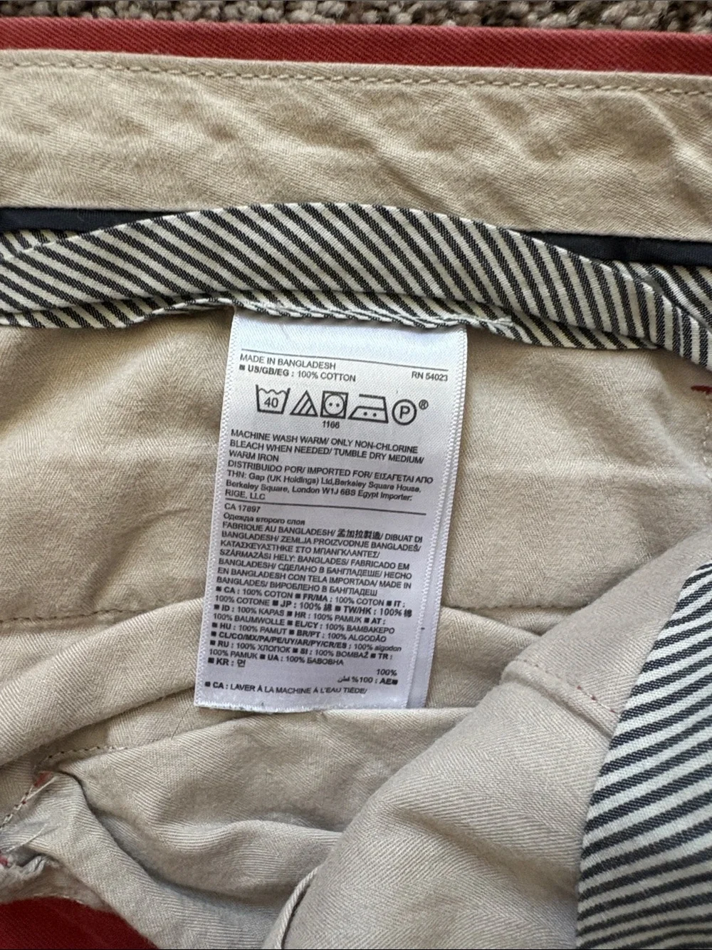 Banana Republic Men's Coral Chino Pants